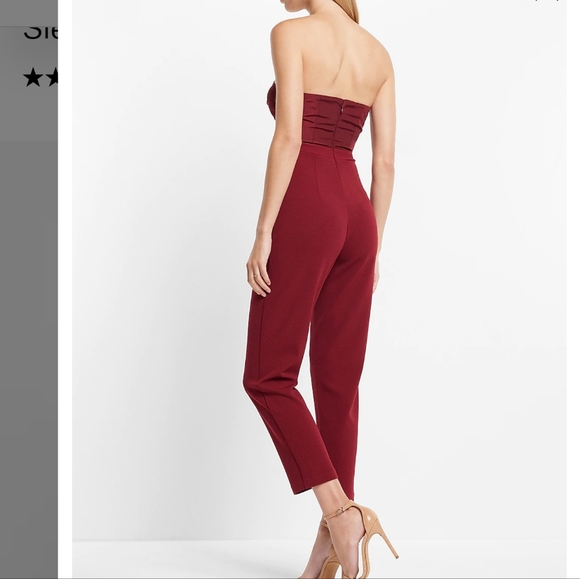 Express Red Burgundy Jumpsuit 2 - Picture 4 of 4